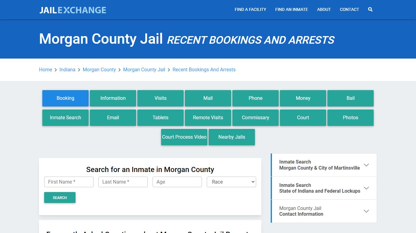 Morgan County Jail Recent Bookings And Arrests - Jail Exchange