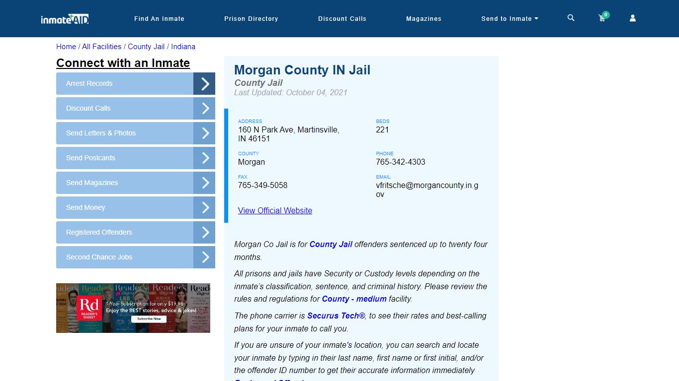 Morgan County IN Jail - Inmate Locator